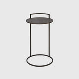 Arunya Round Cocktail Table Dorato and Grey Shagreen