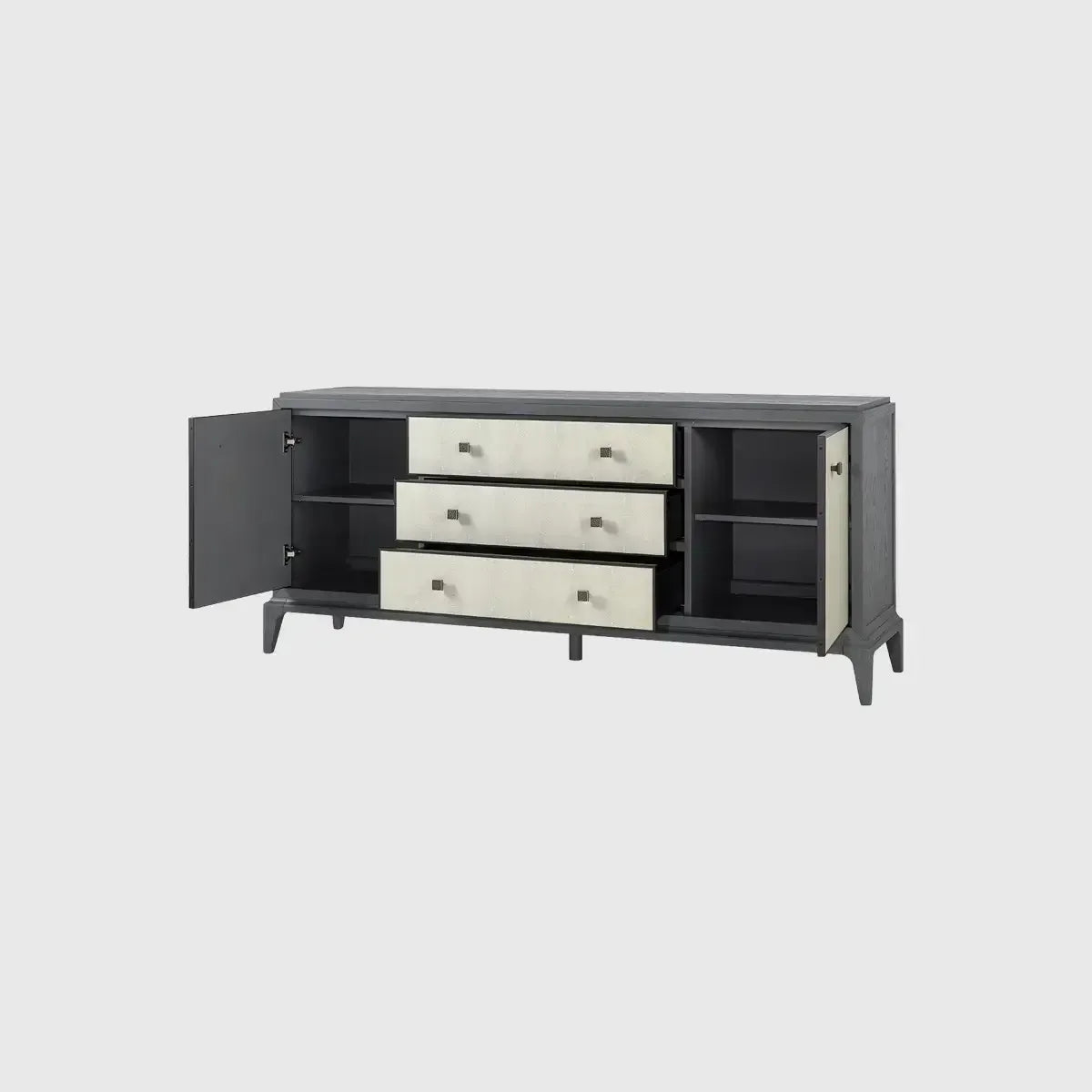 Astoria Cabinet in Graphite Grey with Shagreen Fronts