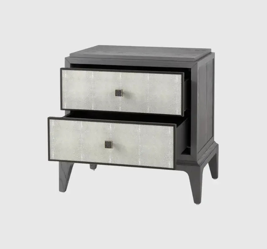 Astoria Nightstand Small Graphite Grey with Shagreen