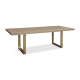 Valencia Grey Parquet Top Dining Table with Gold Brass Base by Berkeley Designs