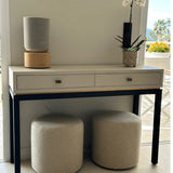 Barrington Console 2 Drawer Pumice Leather