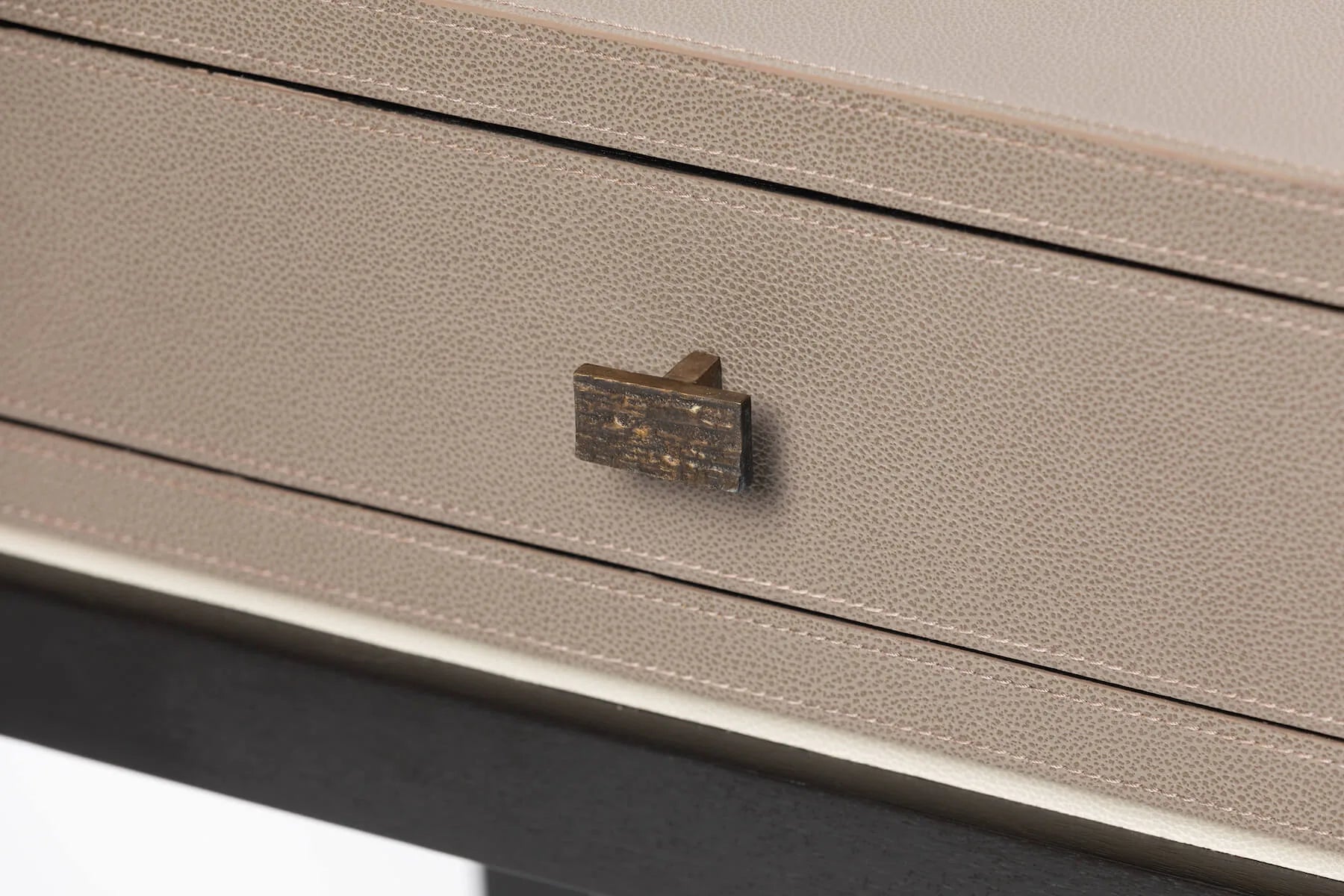 Barrington Console 2 Drawer Putty Leather