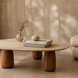 Basilca Coffee Table - Walnut Travertine