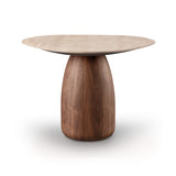 Basilca Side Table - Walnut Travertine