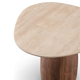 Basilca Side Table - Walnut Travertine