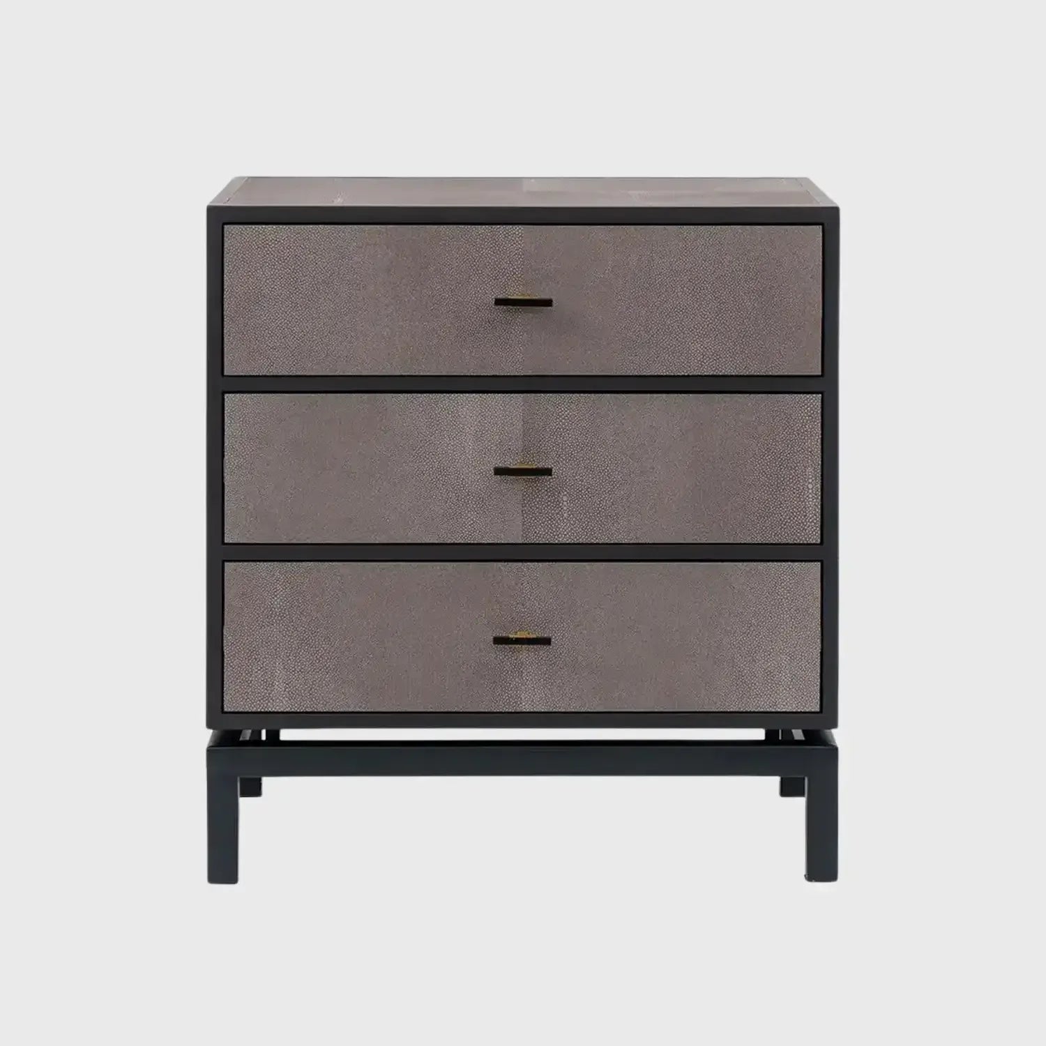 Bertie 3 Drawer Chest Grey Shagreen Leather