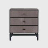 Bertie 3 Drawer Chest Grey Shagreen Leather