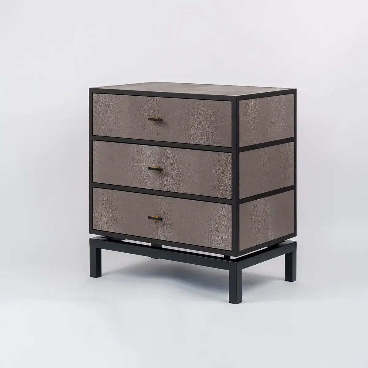 Bertie 3 Drawer Chest Grey Shagreen Leather
