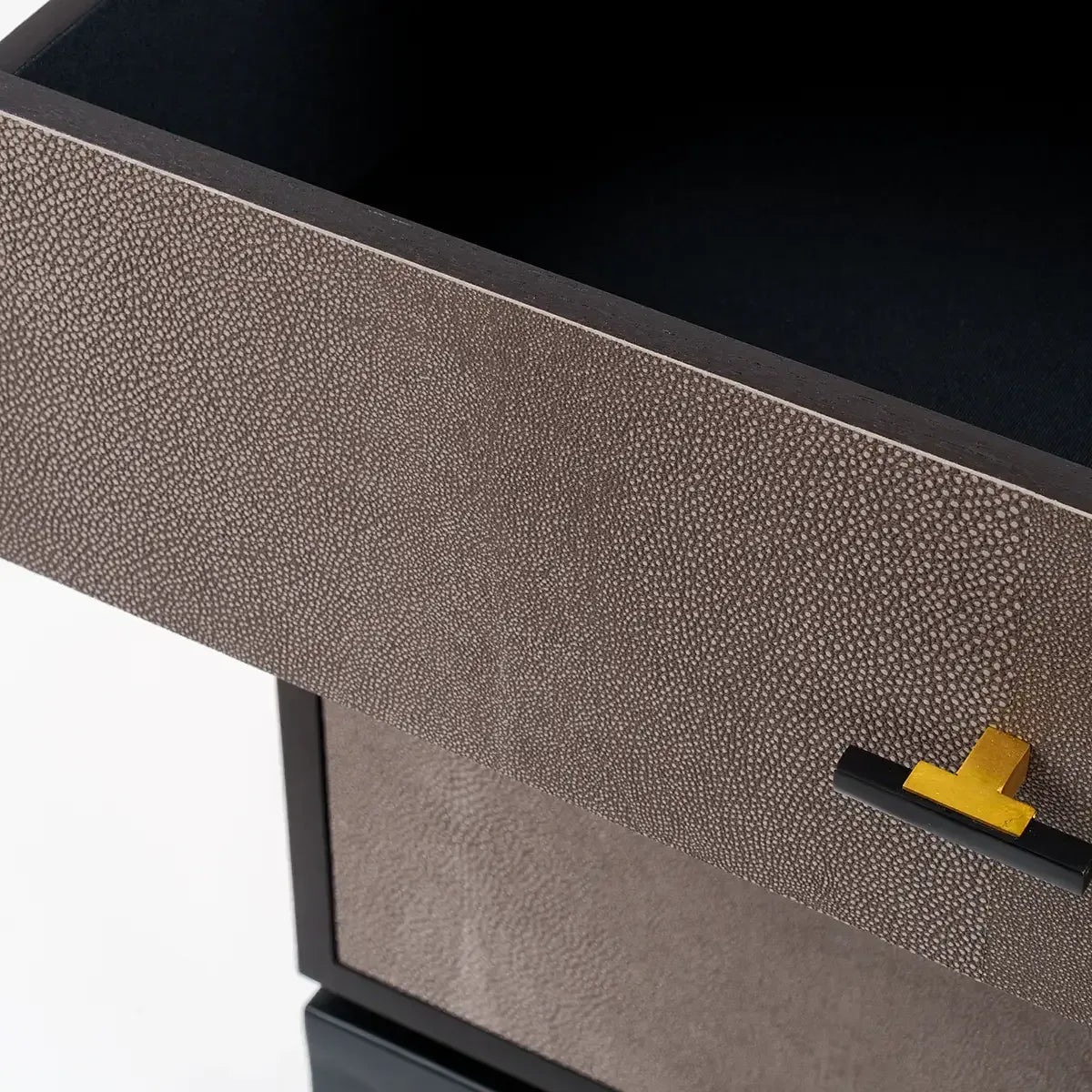 Bertie 3 Drawer Chest Grey Shagreen Leather