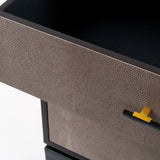 Bertie 3 Drawer Chest Grey Shagreen Leather