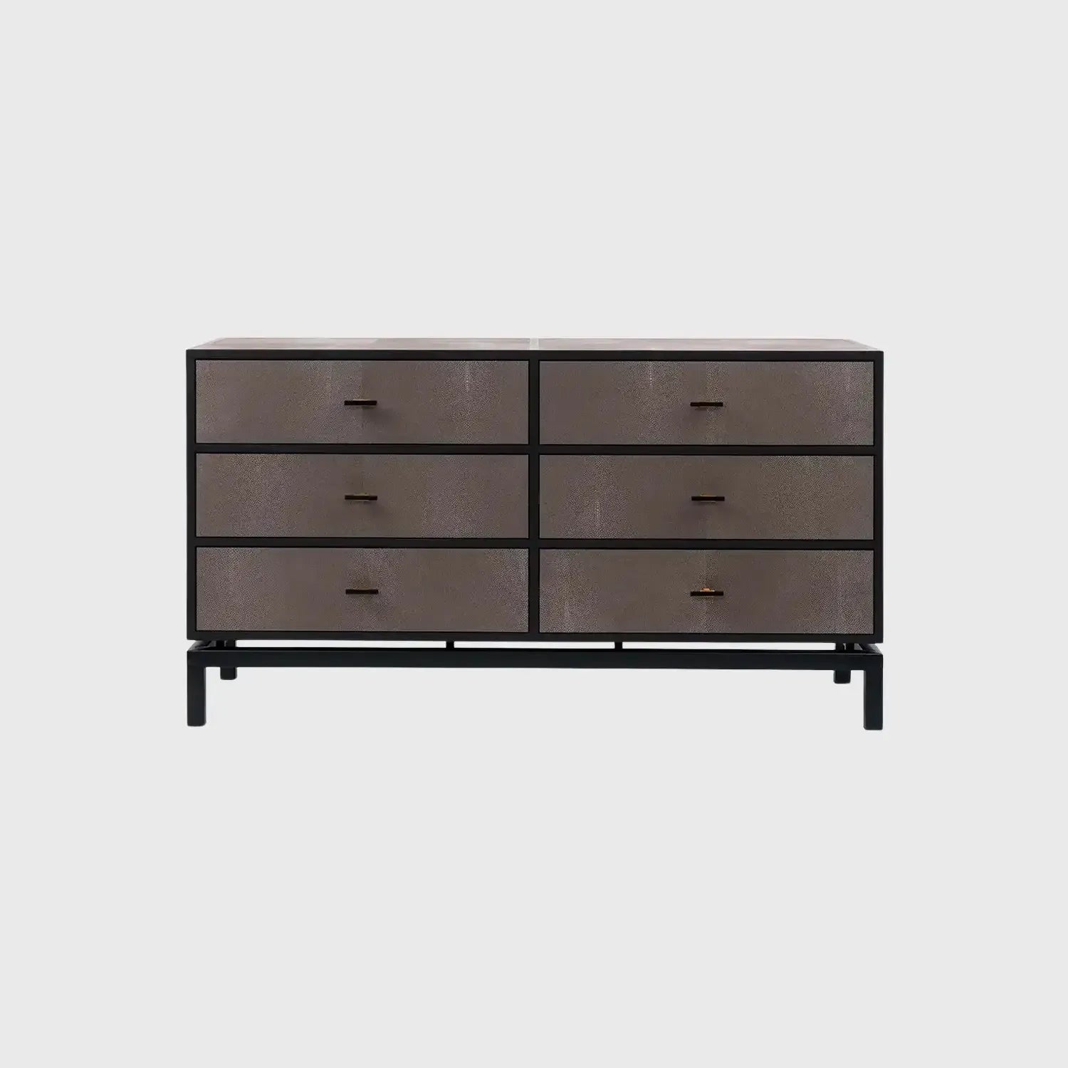 Bertie 6 Drawer Chest Grey Shagreen Leather