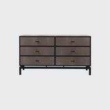 Bertie 6 Drawer Chest Grey Shagreen Leather