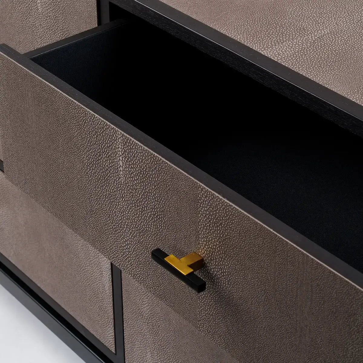 Bertie 6 Drawer Chest Grey Shagreen Leather