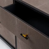 Bertie 6 Drawer Chest Grey Shagreen Leather