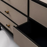 Bertie 6 Drawer Chest Grey Shagreen Leather