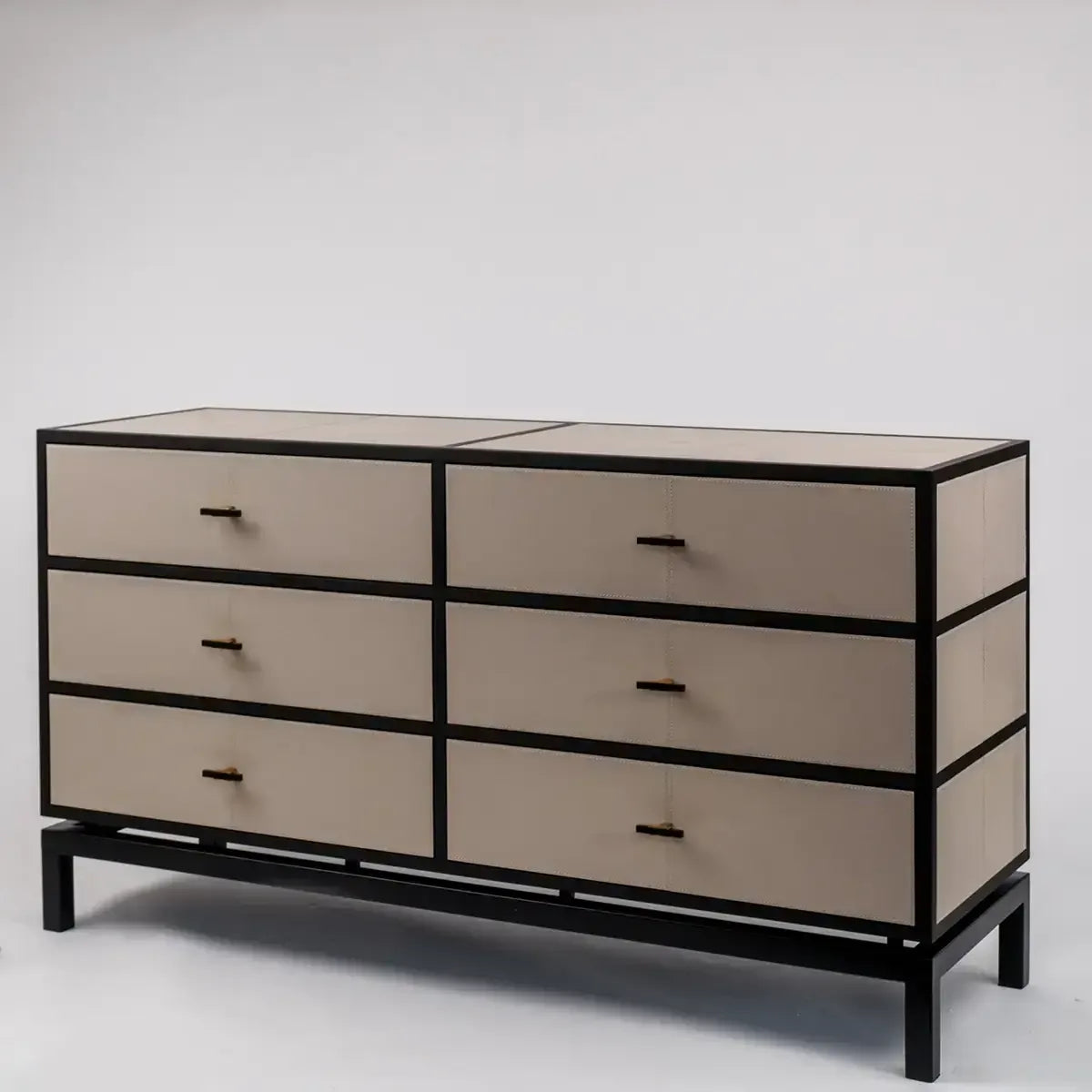 Bertie 6 Drawer Chest Pumice Leather