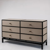 Bertie 6 Drawer Chest Pumice Leather