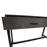 Bertie Console 2 Drawer Grey Shagreen Leather