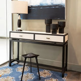 Bertie Console 2 Drawer Pumice Leather