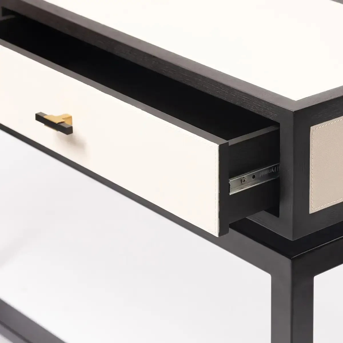 Bertie Console 2 Drawer Pumice Leather