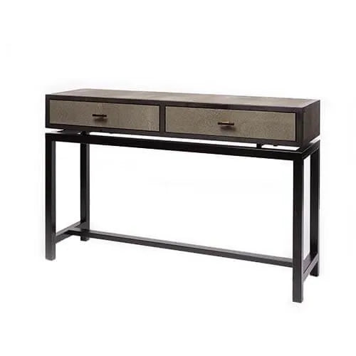Bertie Console 2 Drawer Shagreen Leather