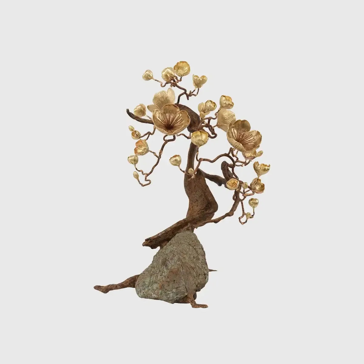 Bronze Blossom ON ROCK Sculpture