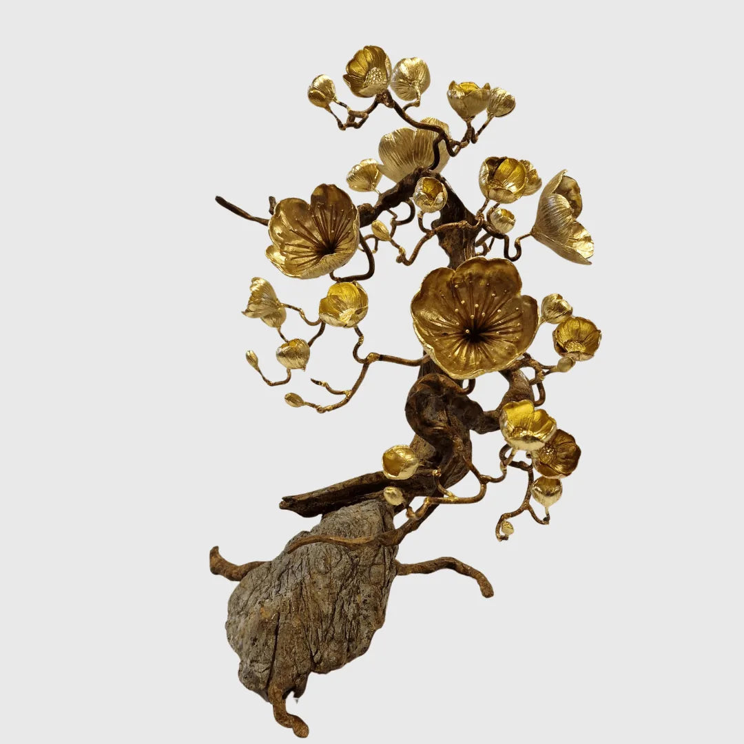 Bronze Blossom ON ROCK Sculpture