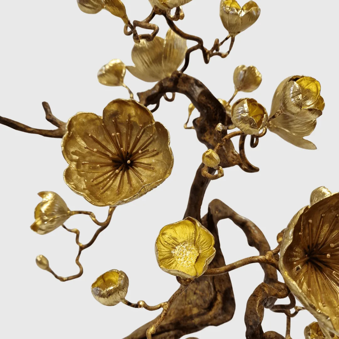 Bronze Blossom ON ROCK Sculpture