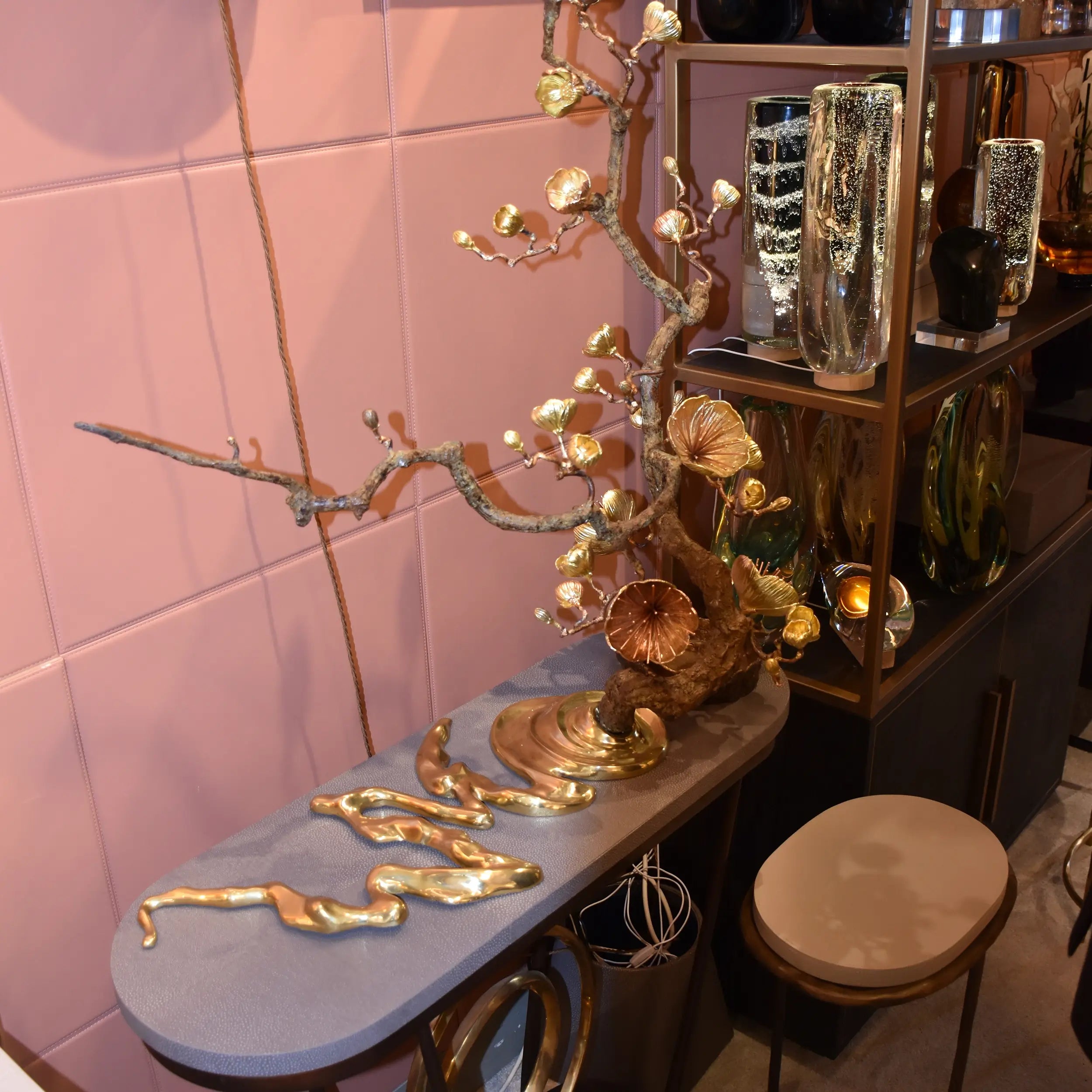 Bronze Blossom Waterfall Sculpture Right