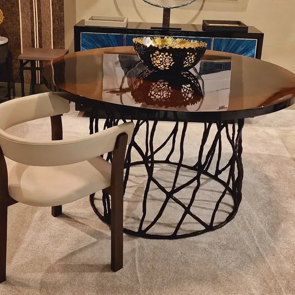 Bronze Dining Table Eggshell Top