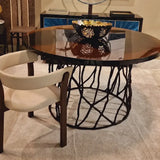 Bronze Dining Table Eggshell Top