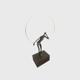 Bronze Figure With Gold Ring