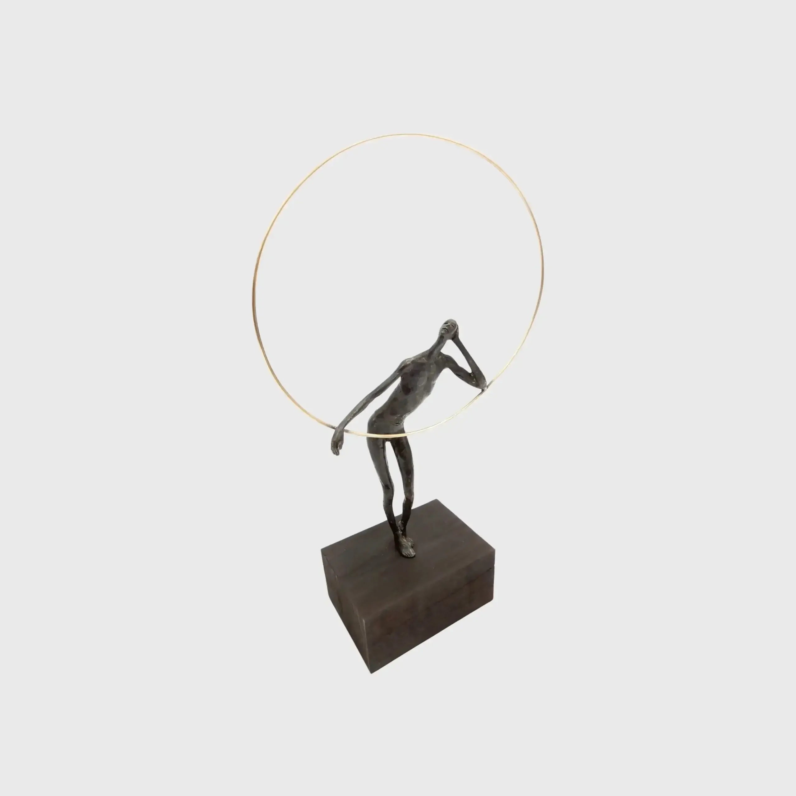 Bronze Figure With Gold Ring