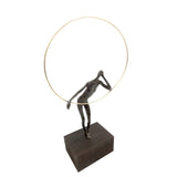 Bronze Figure With Gold Ring