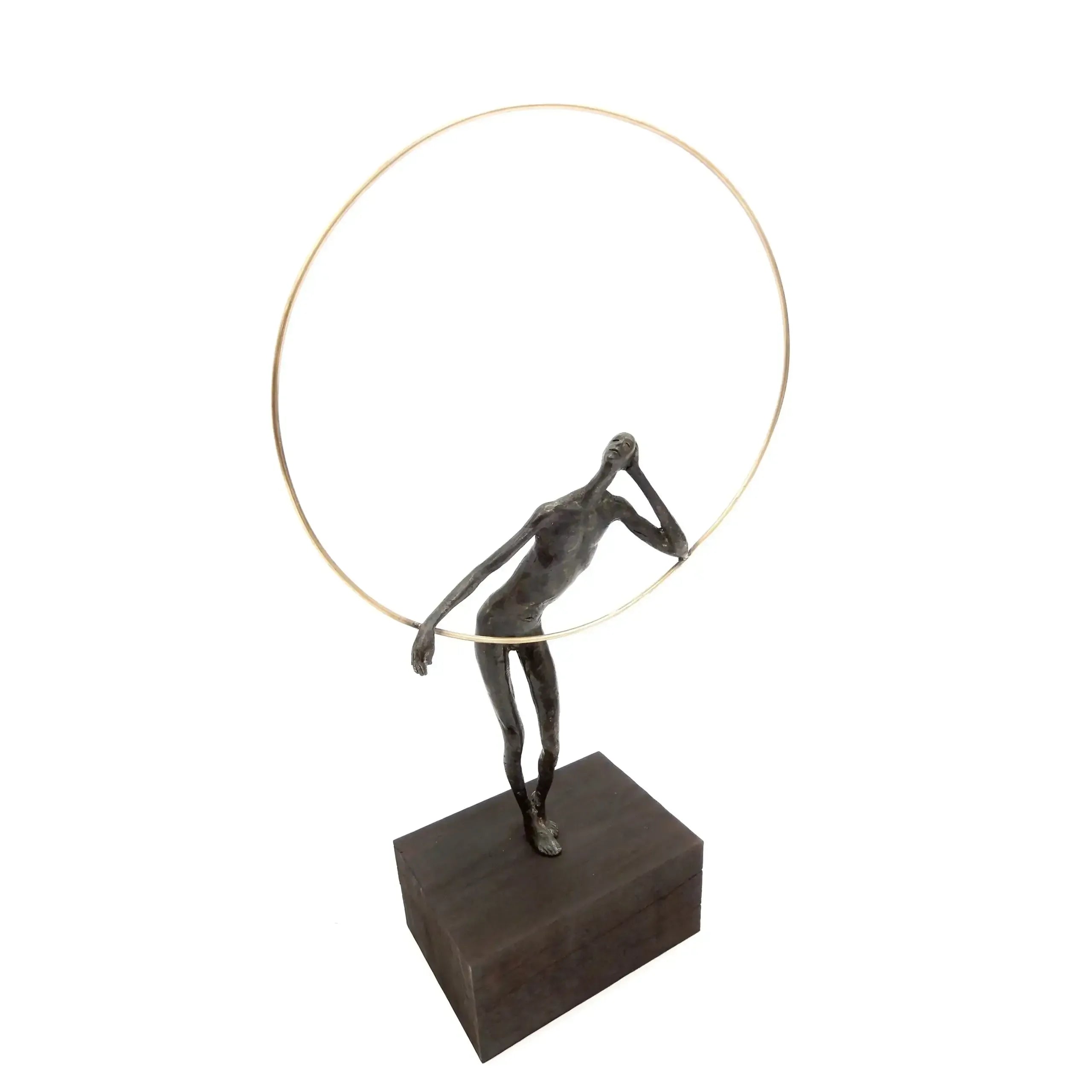 Bronze Figure With Gold Ring