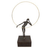 Bronze Figure With Gold Ring