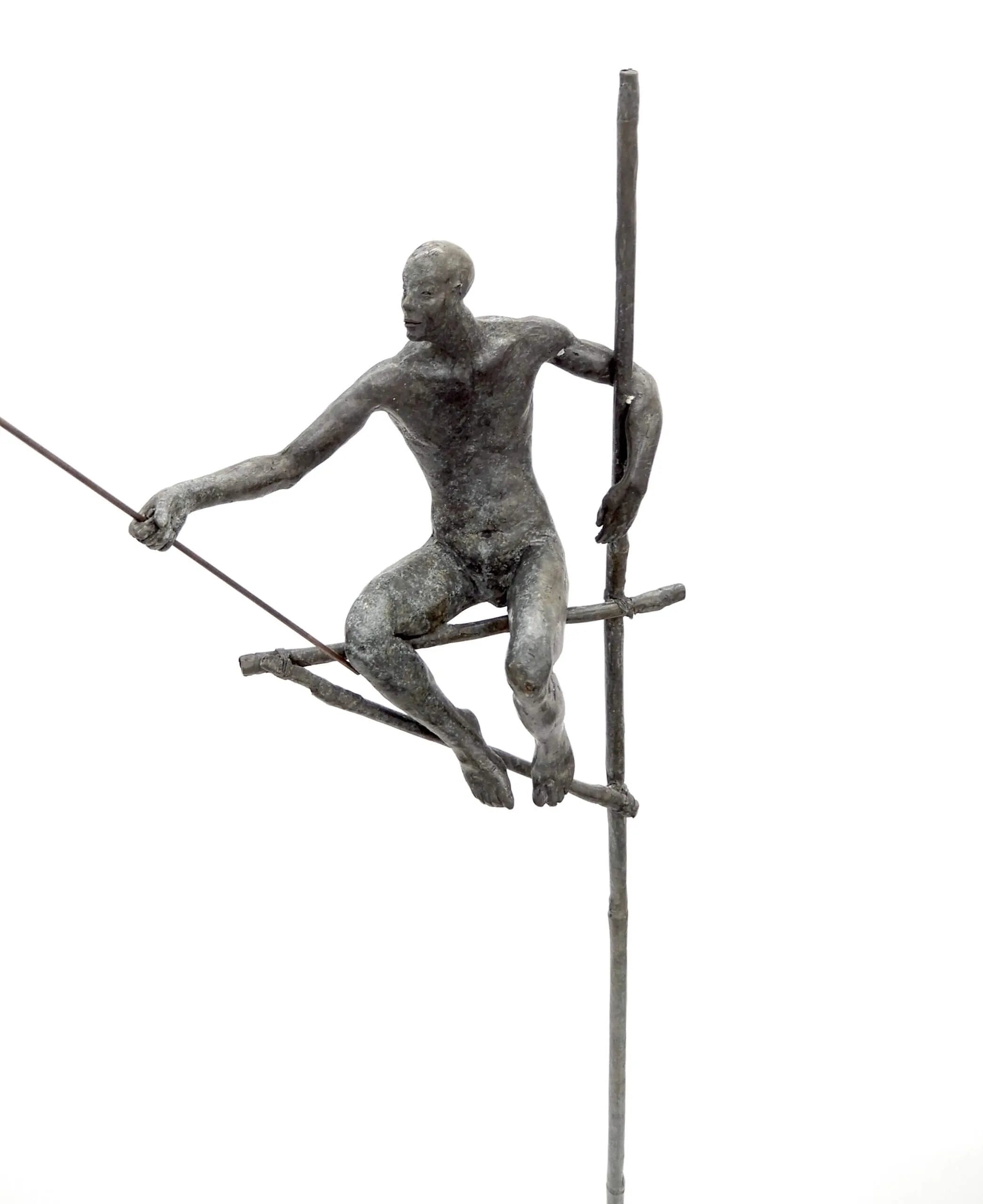 Bronze Fishermen On Tall Stand