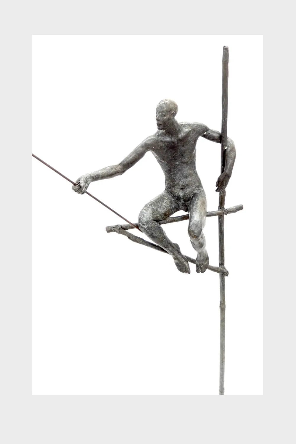 Bronze Fishermen On Tall Stand