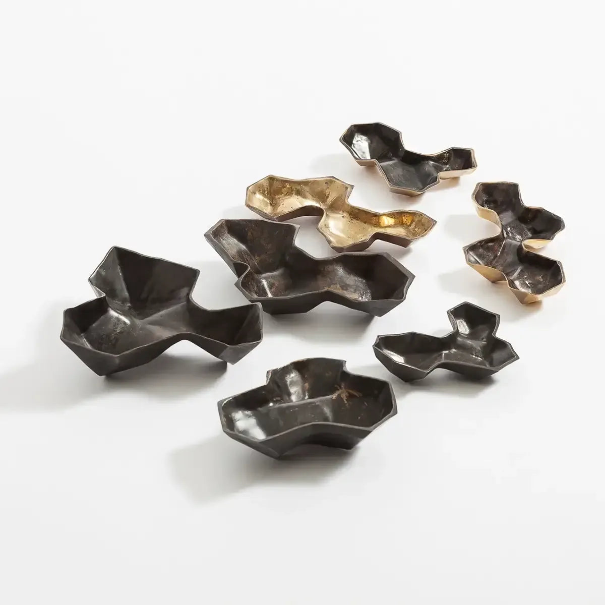Bronze Geometric Vessels 7pc