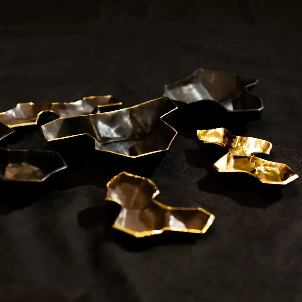 Bronze Geometric Vessels 7pc