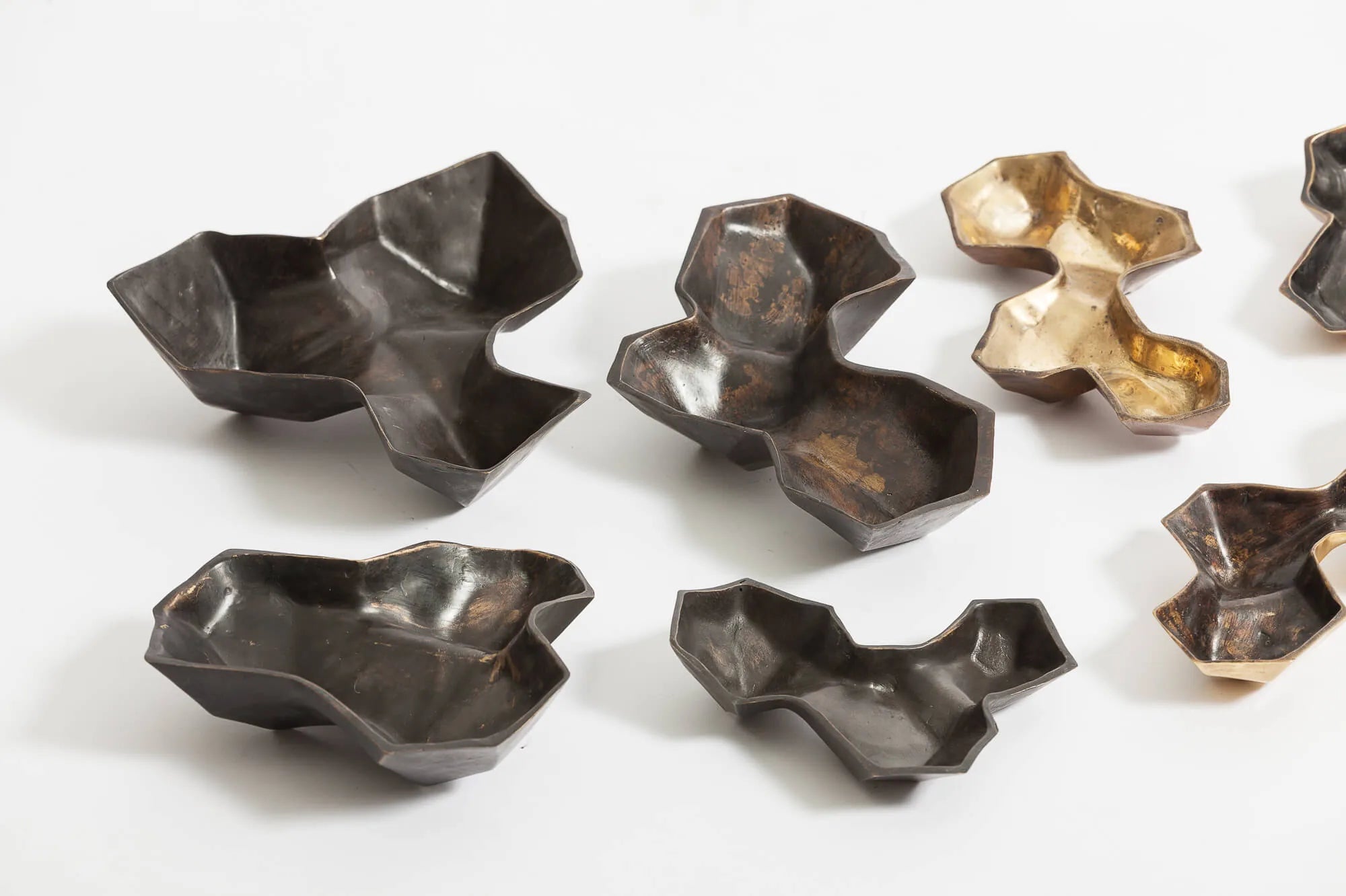 Bronze Geometric Vessels 7pc
