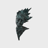 Bronze Head Windy Day Sculpture