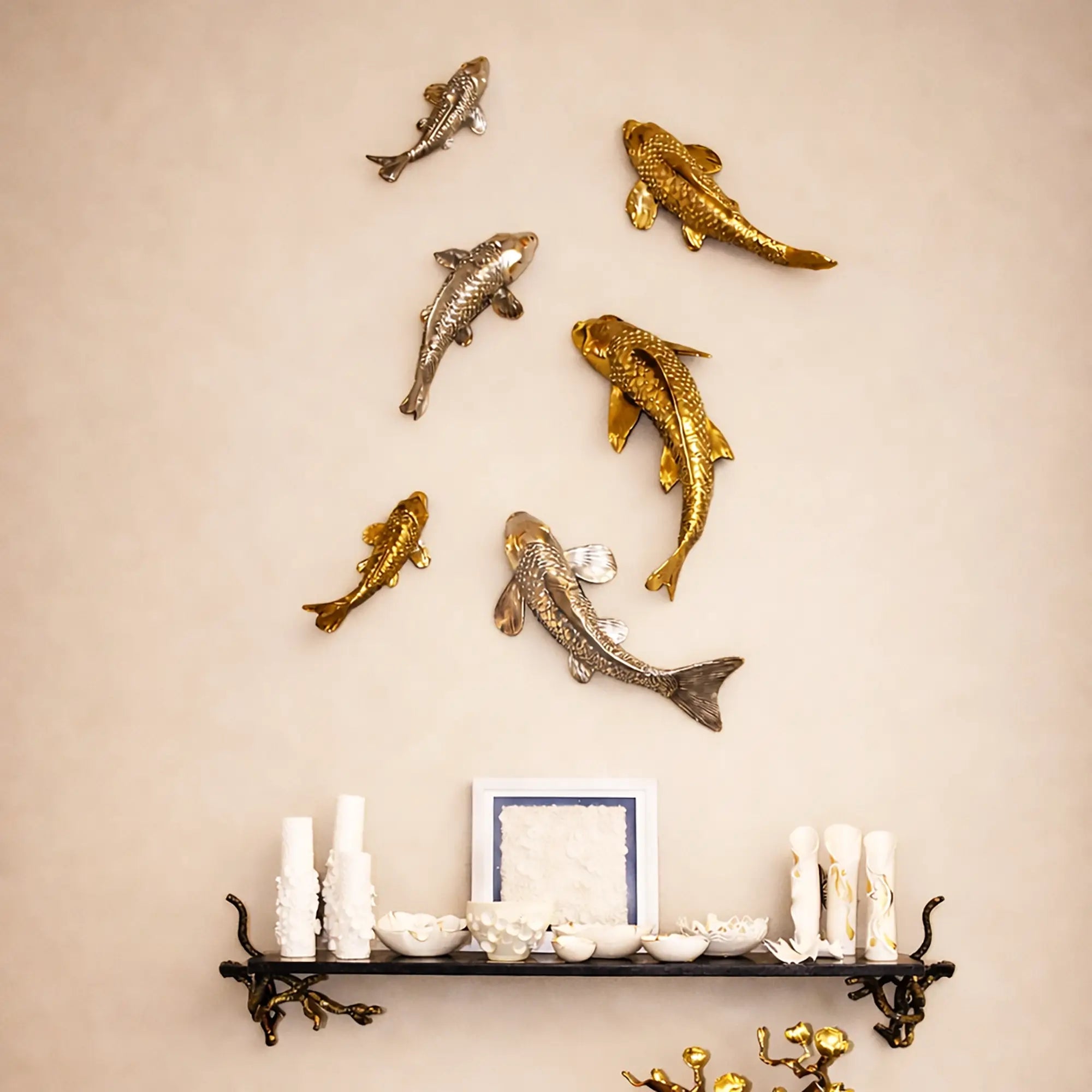 Bronze Koi Fish Wall Sculptures
