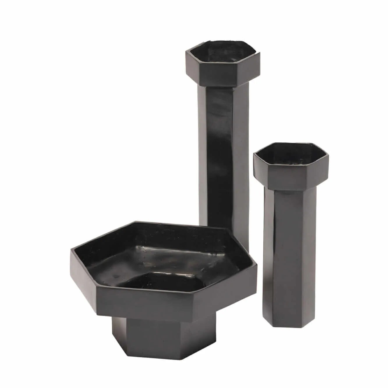 Bronze Nera Hexagon Vase High