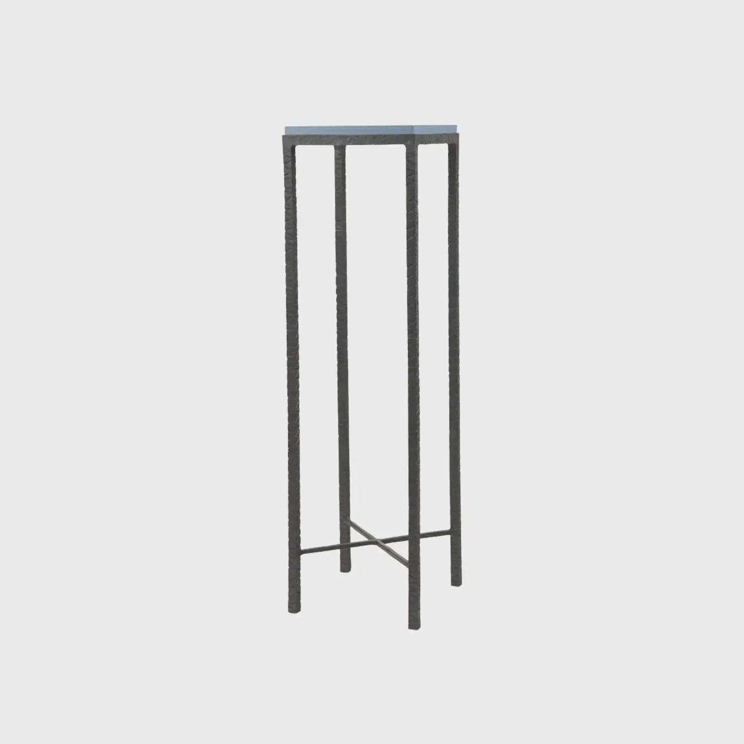 Bronze Pedestal Blu Leather