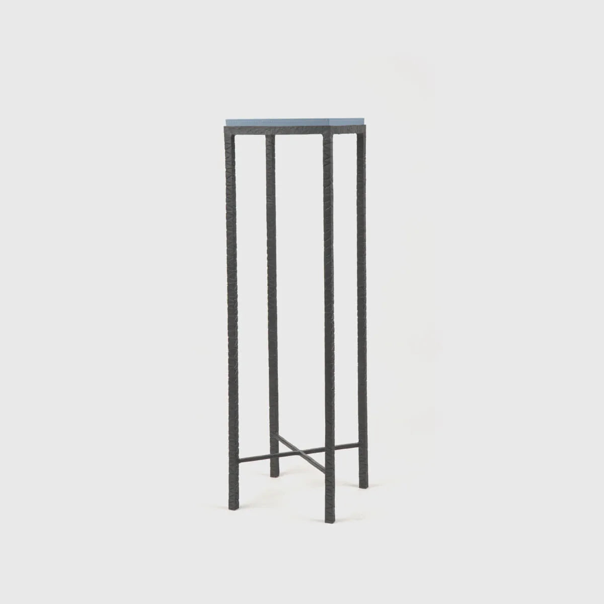Bronze Pedestal Blu Leather