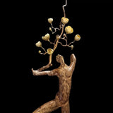 Bronze Wall Figure With Blossom