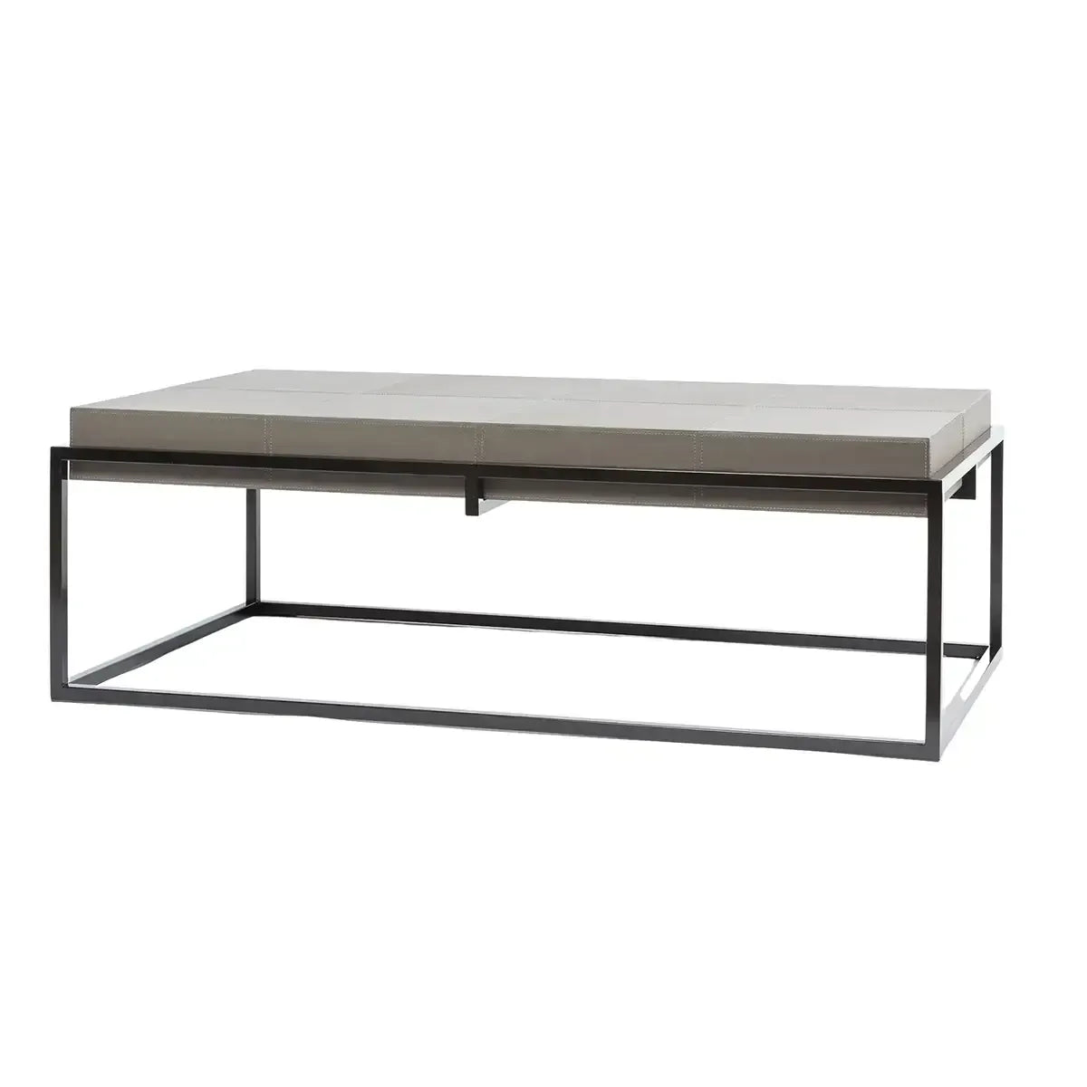 Caged Coffee Table Italian Grey Leather