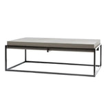 Caged Coffee Table Italian Grey Leather
