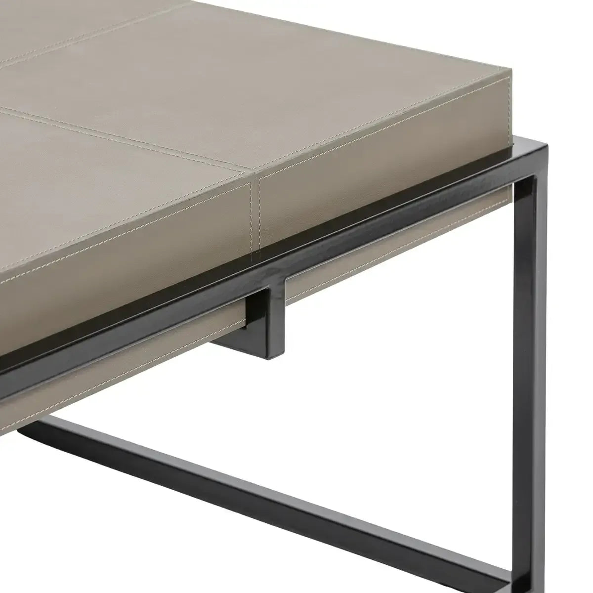 Caged Coffee Table Italian Grey Leather